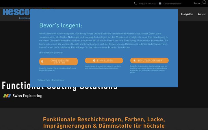 Screenshot of hescoat.ch