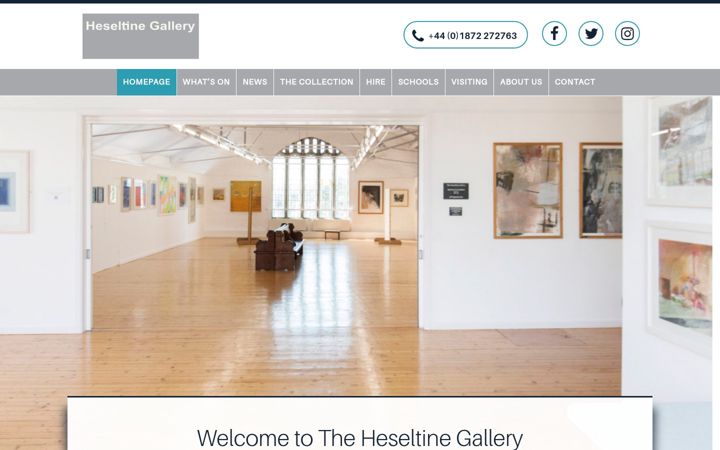 Screenshot of heseltinegallery.com