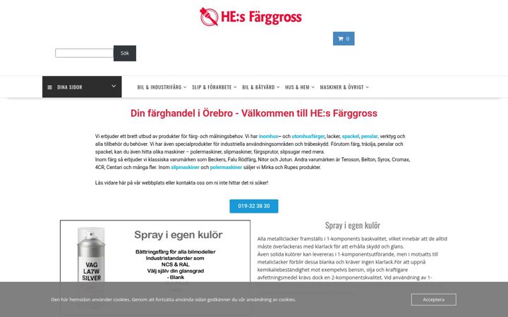 Screenshot of hesfarggross.se