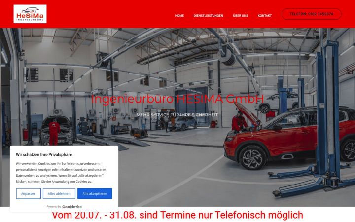 Screenshot of hesima.de