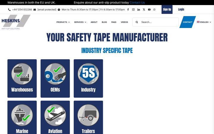 Screenshot of heskins.com