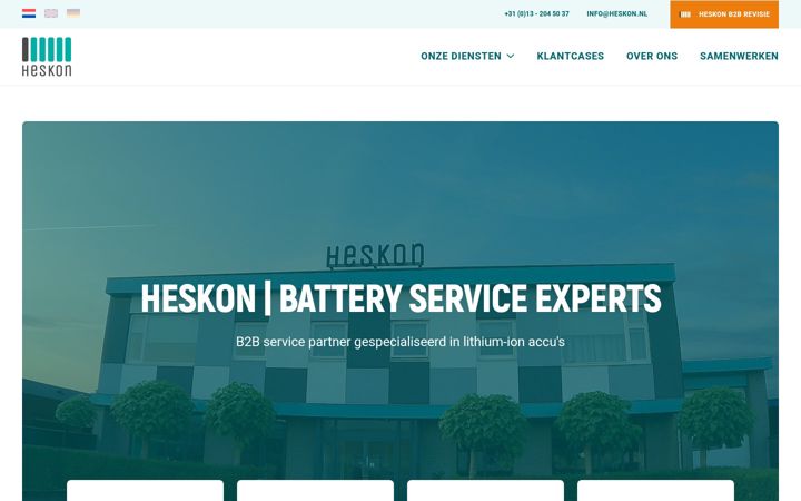 Screenshot von heskon.nl