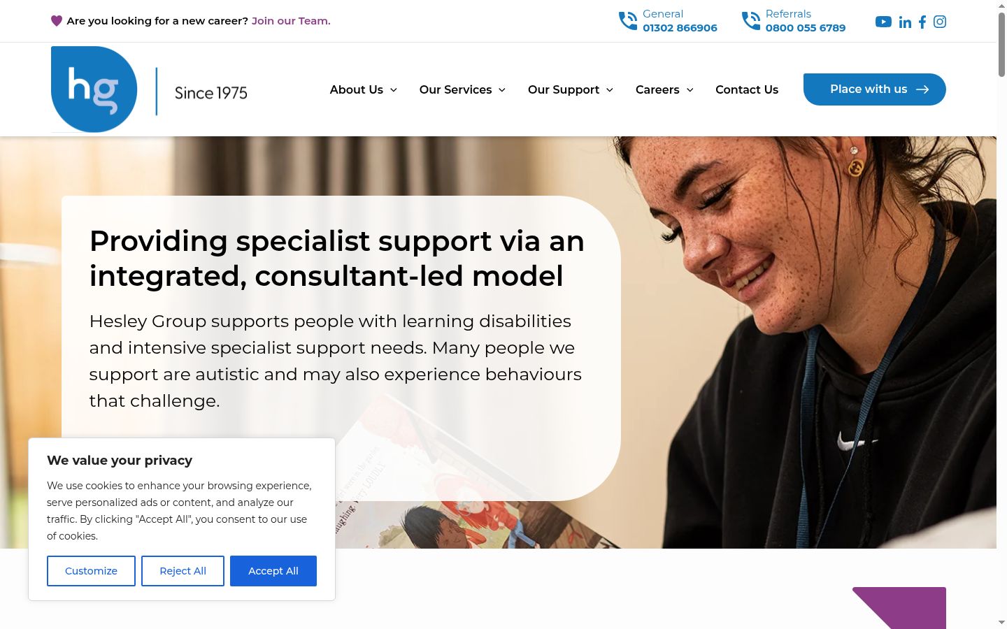 Screenshot of the consent banner shown before any interaction