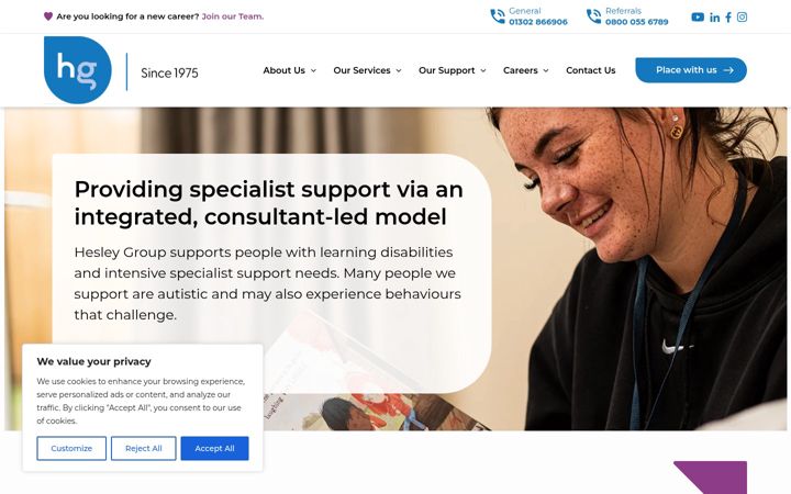Screenshot of hesleygroup.co.uk