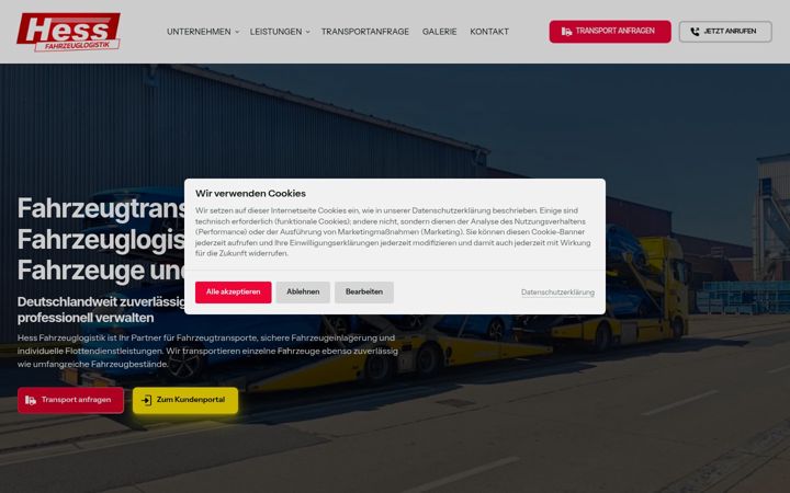 Screenshot of hess-fahrzeuglogistik.de