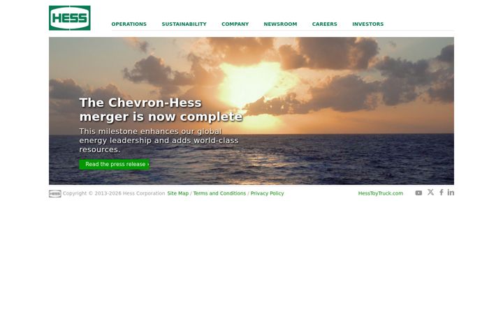 Screenshot of hess.com