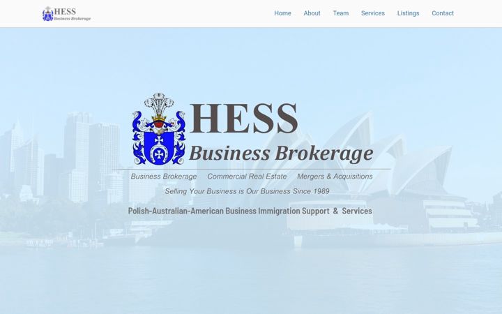 Screenshot of hessbusinessbrokerage.com