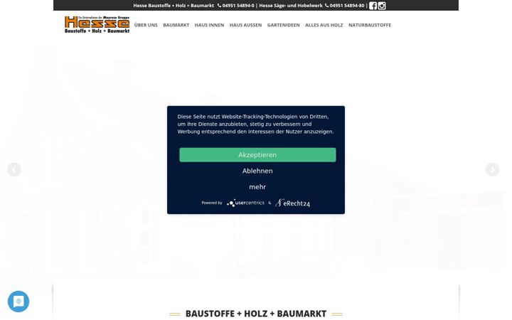 Screenshot of hesse-baustoffe.de