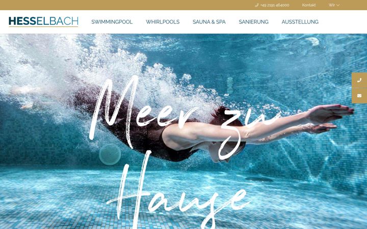 Screenshot of hesselbach-schwimmbadtechnik.de