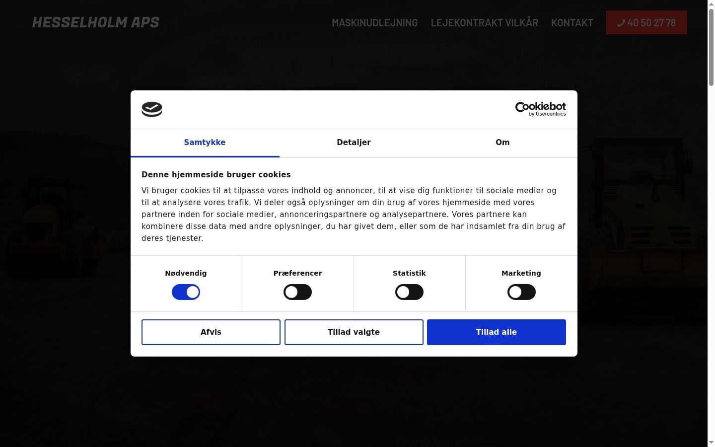 Screenshot of the consent banner shown before any interaction