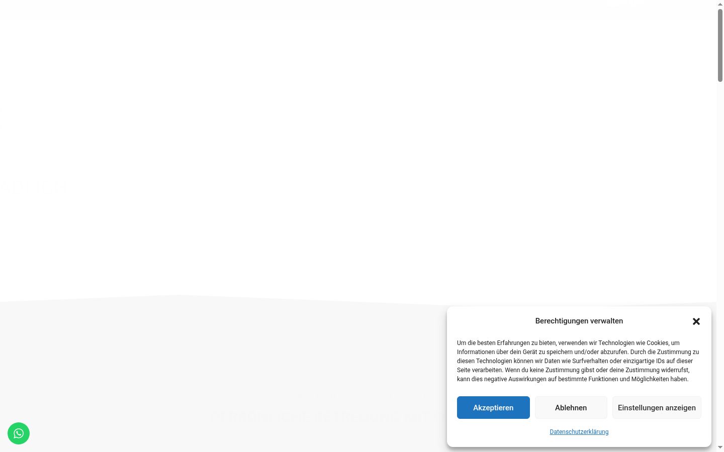 Screenshot of the consent banner shown before any interaction