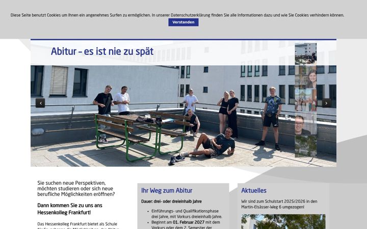 Screenshot of hessenkolleg-frankfurt.de