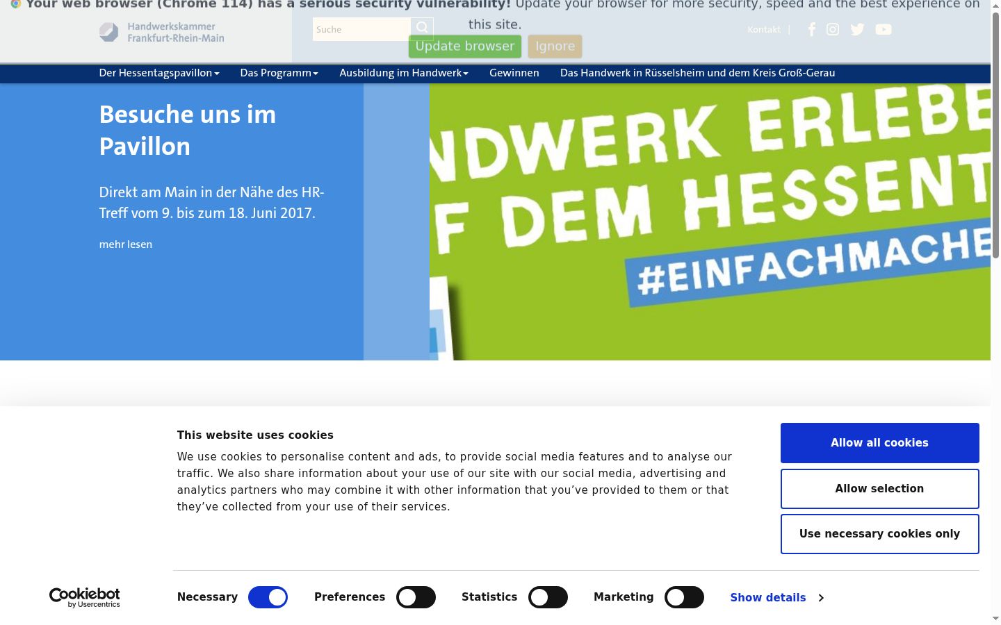 Zrzut ekranu banera zgody wyświetlanego przed jakąkolwiek interakcją