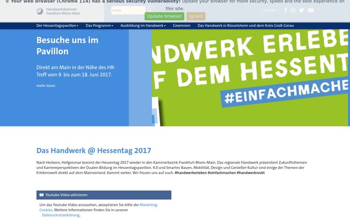 Screenshot of hessentag-handwerk.de