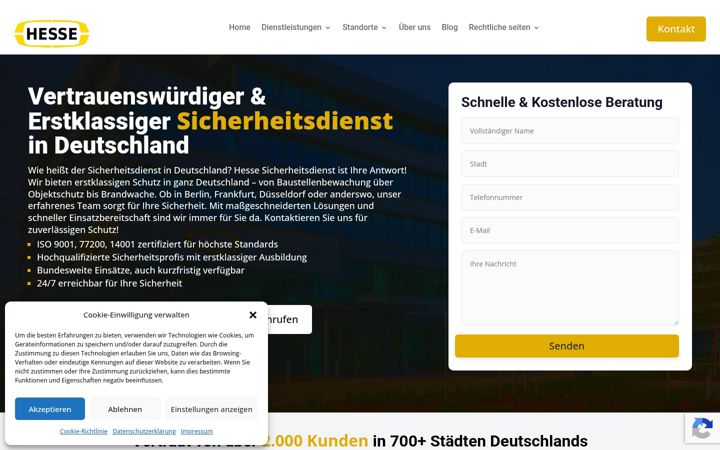 Screenshot of hessesicherheitsdienst.de