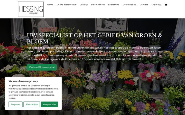 Screenshot of hessingflowers.nl