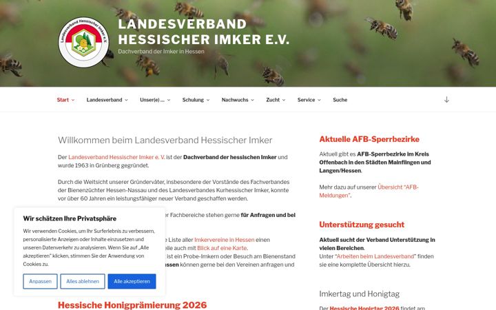 Screenshot of hessische-imker.de