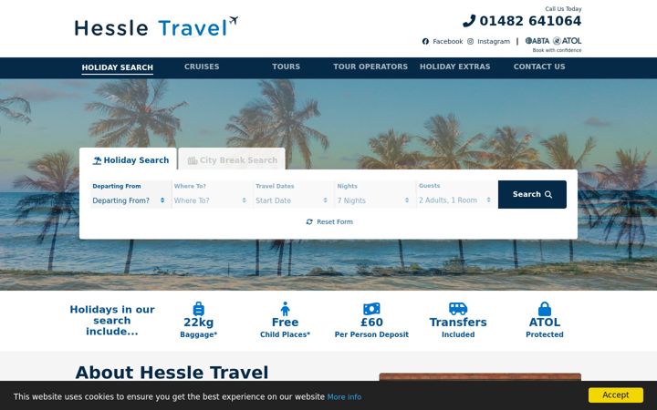 Screenshot of hessletravel.co.uk