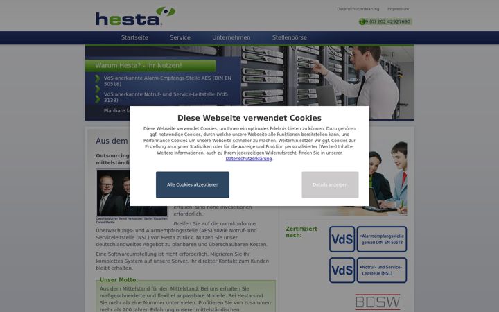 Screenshot of hesta24.de