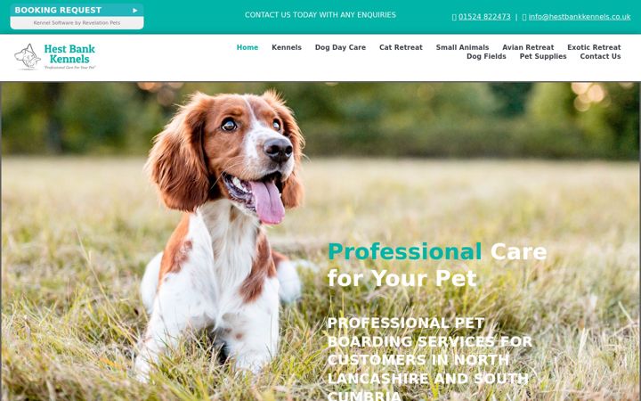 Screenshot of hestbankkennels.co.uk