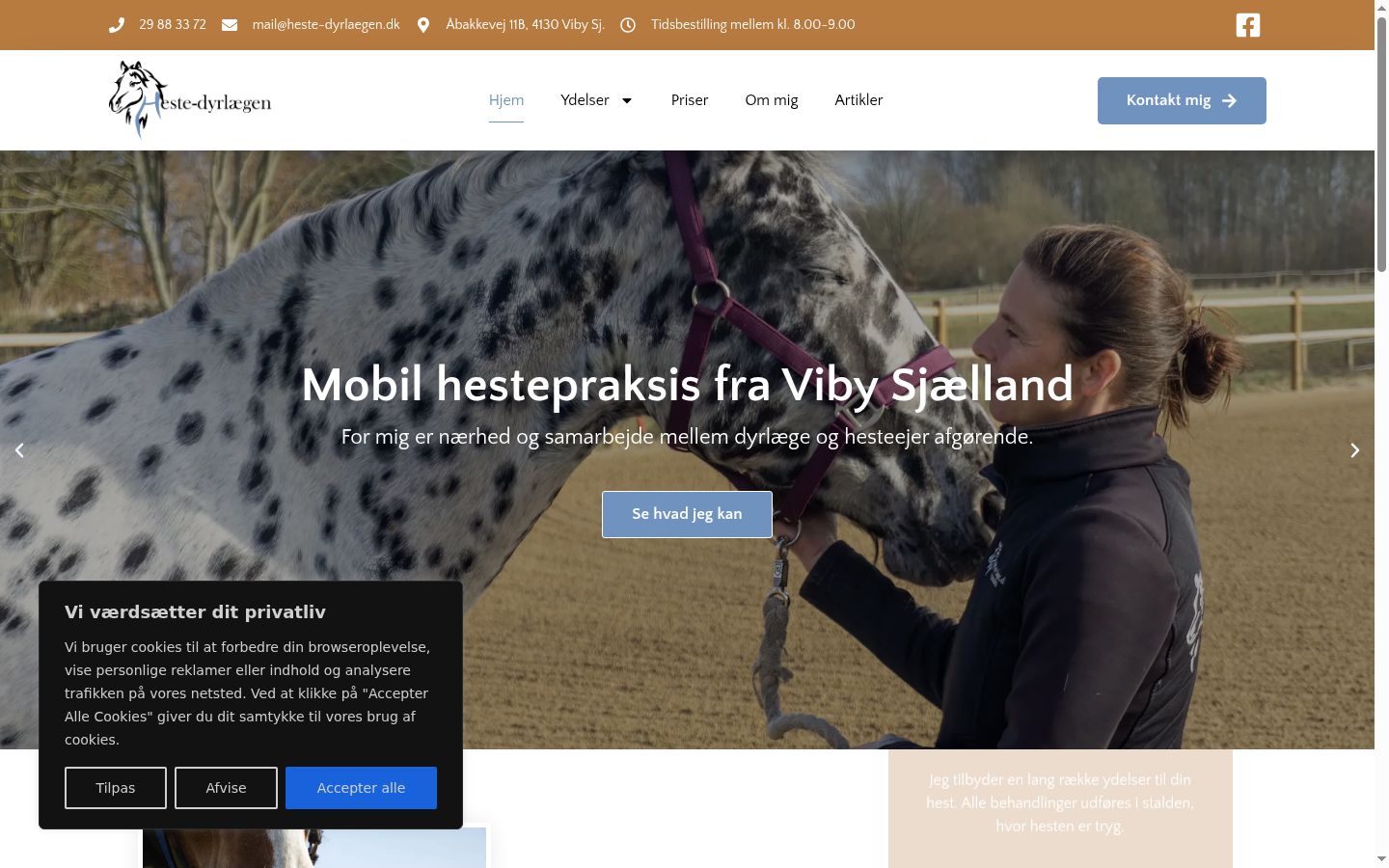 Skjermbilde av samtykkebanneret slik det vises før noen interaksjon