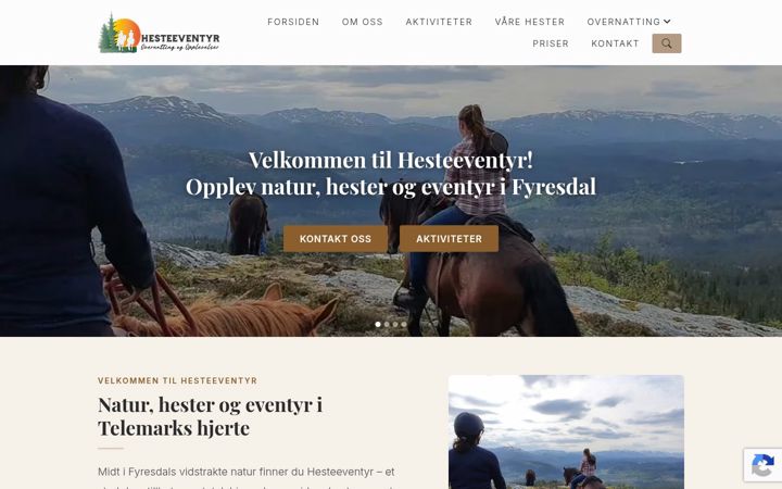 Screenshot of hesteeventyr.no