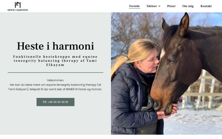 Screenshot of hesteiharmoni.dk