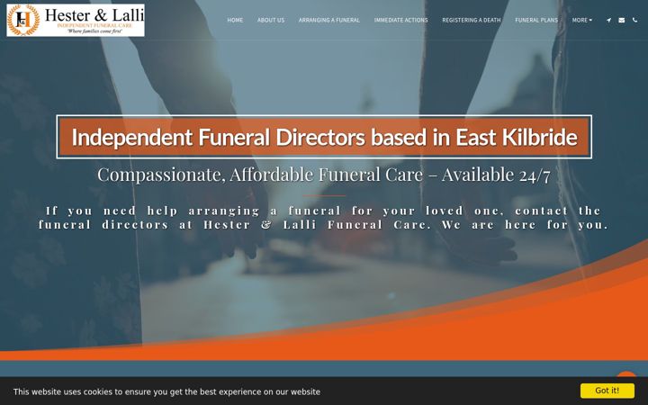 Screenshot of hesterandlallifuneralcare.co.uk