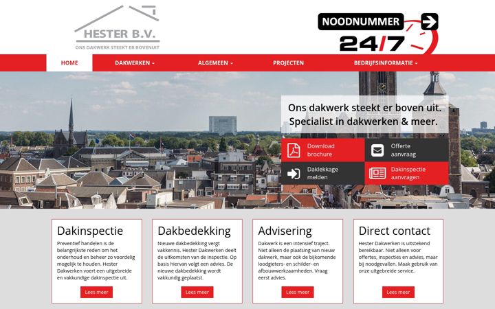 Screenshot of hesterdakwerken.nl