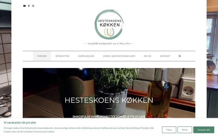 Screenshot of hesteskoenskoekken.dk