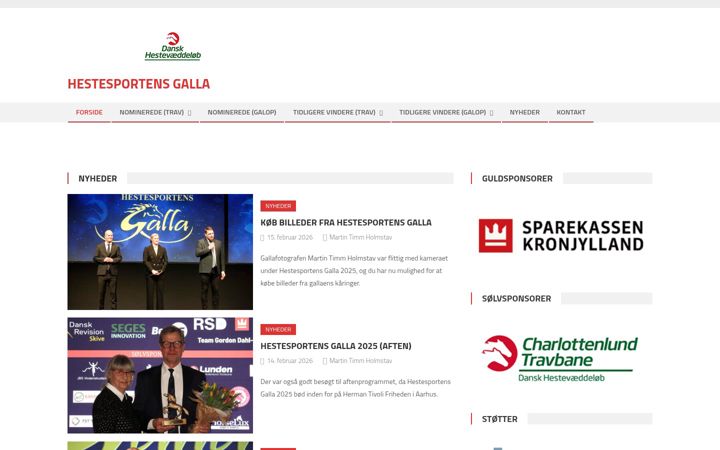 Screenshot of hestesportensgalla.dk