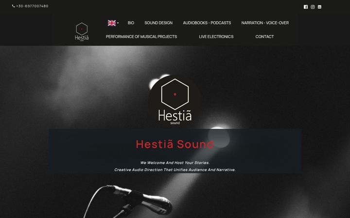 Screenshot of hestiasound.com