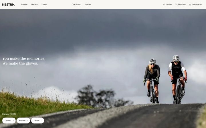 Screenshot of hestragloves.de