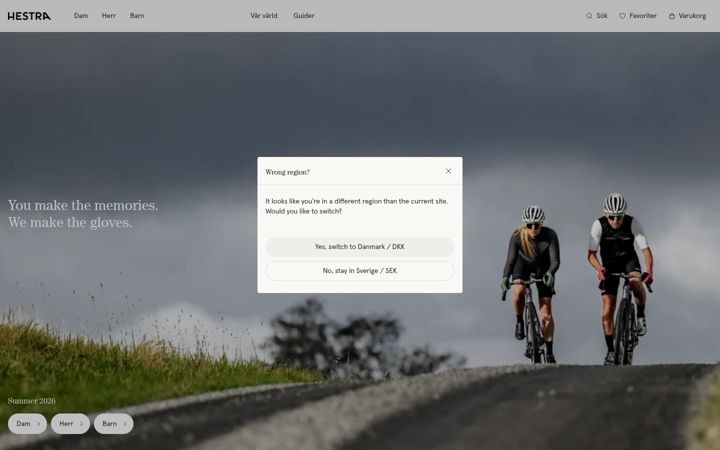 Screenshot of hestragloves.se