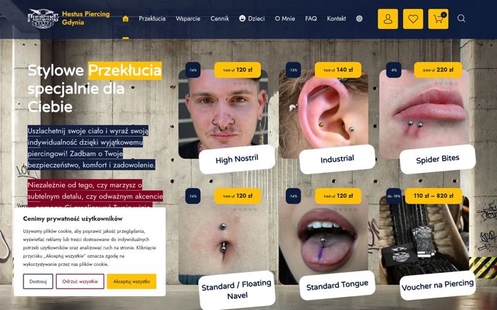 Screenshot of hestuspiercing.pl