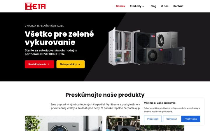 Screenshot of heta.sk