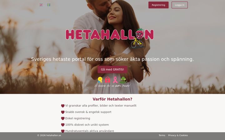 Screenshot of hetahallon.se