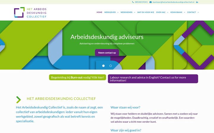 Skærmbillede af hetarbeidsdeskundigcollectief.nl