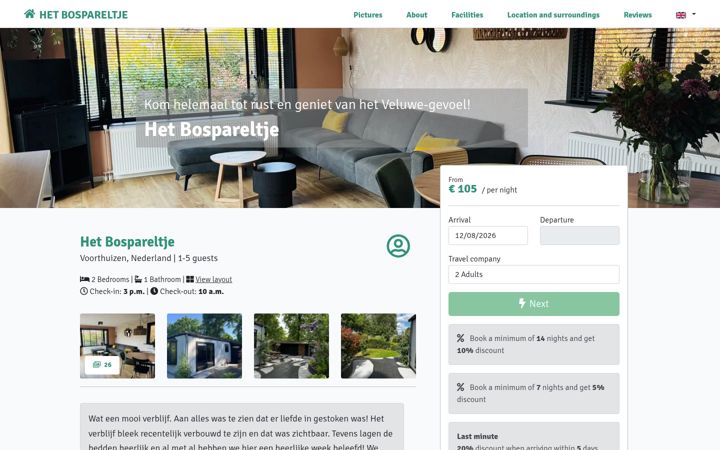 Screenshot of hetbospareltje.nl