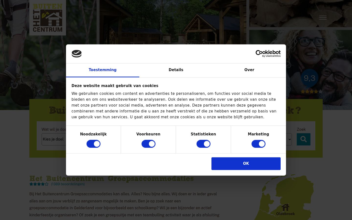 Snímek obrazovky baneru souhlasu zobrazeného před jakoukoli interakcí