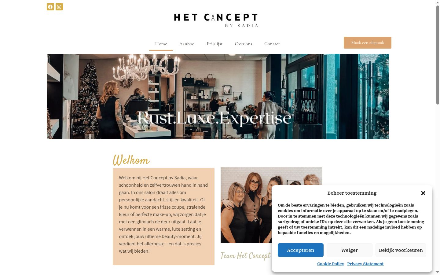 Capture d'écran de la bannière de consentement affichée avant toute interaction