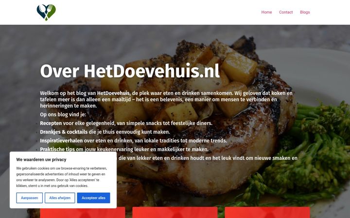 Screenshot of hetdoevehuis.nl