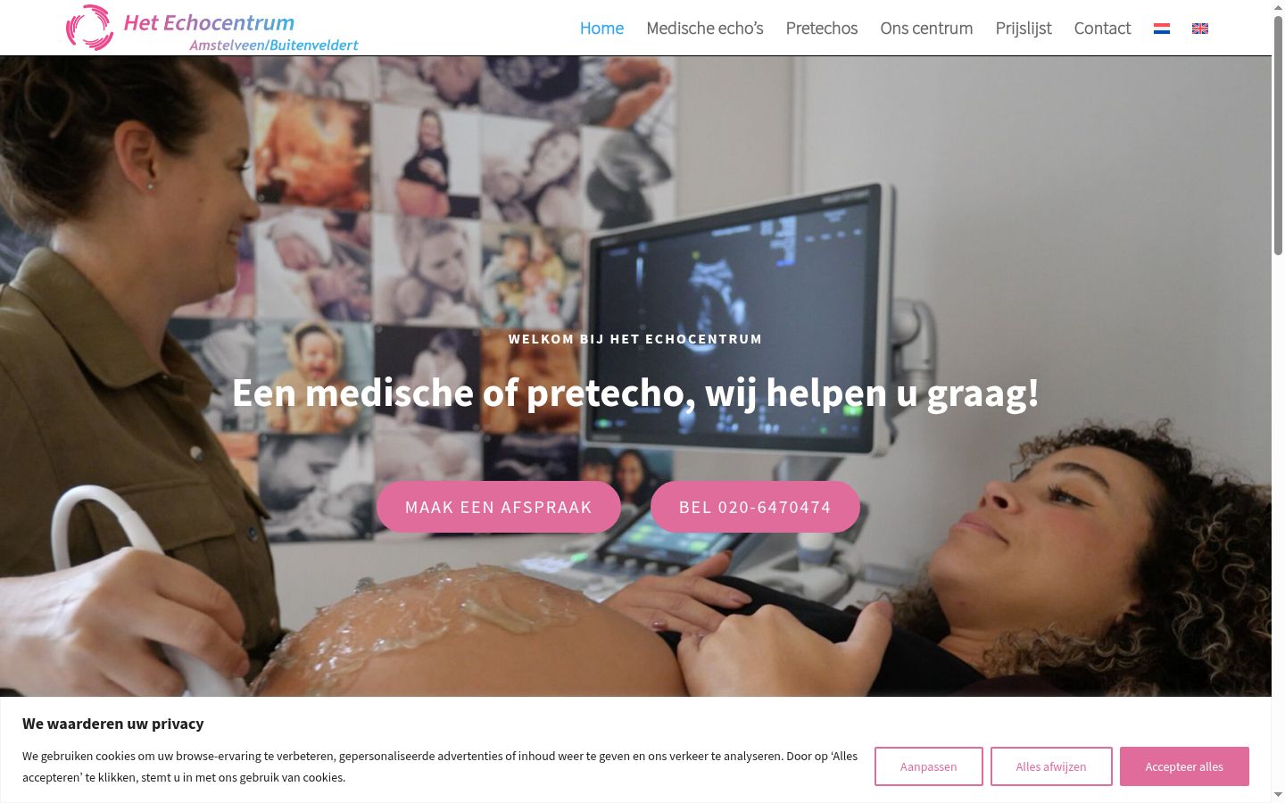 Captura de ecrã do banner de consentimento apresentado antes de qualquer interação