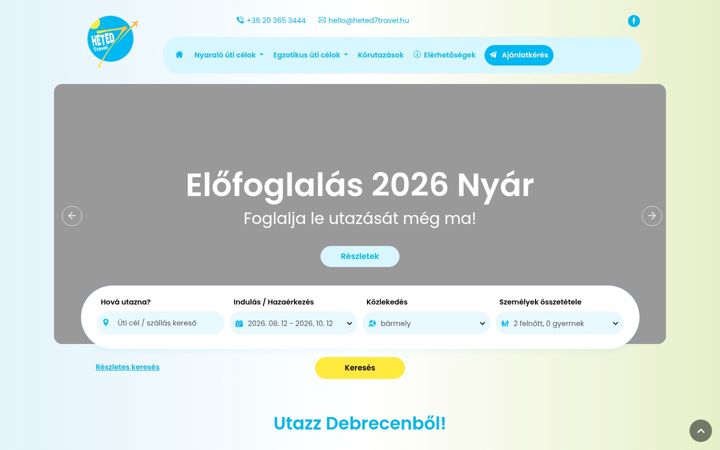 Screenshot of heted7travel.hu