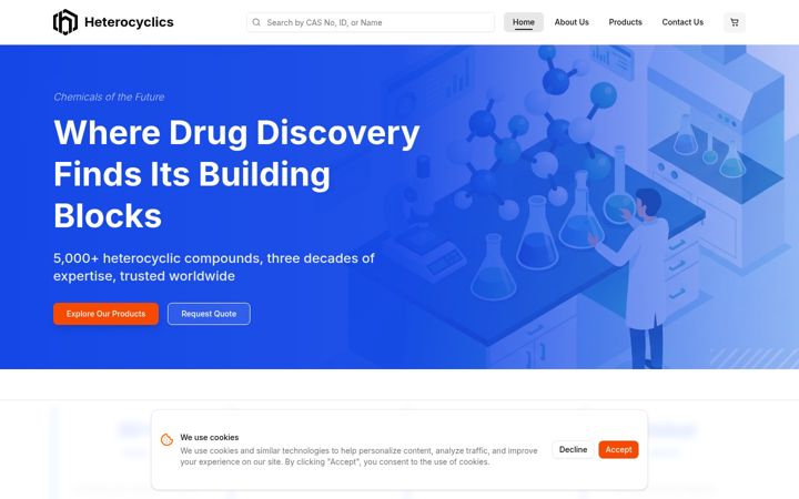 Screenshot of heterocyclics.com