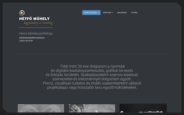 Screenshot of hetfomuhely.hu