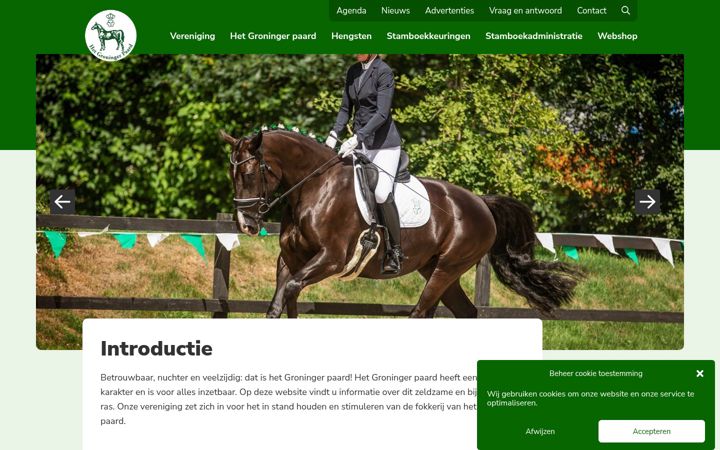 Screenshot of hetgroningerpaard.nl
