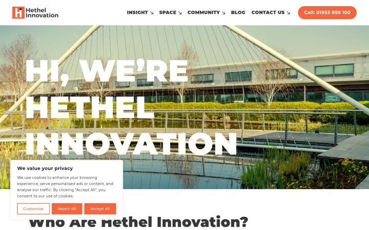Screenshot of hethelinnovation.com