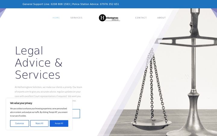 Screenshot of hetheringtonssolicitors.com