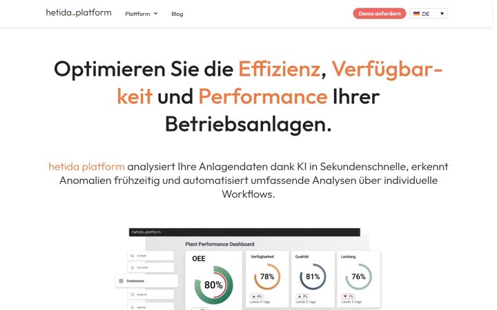 Screenshot of hetida.de